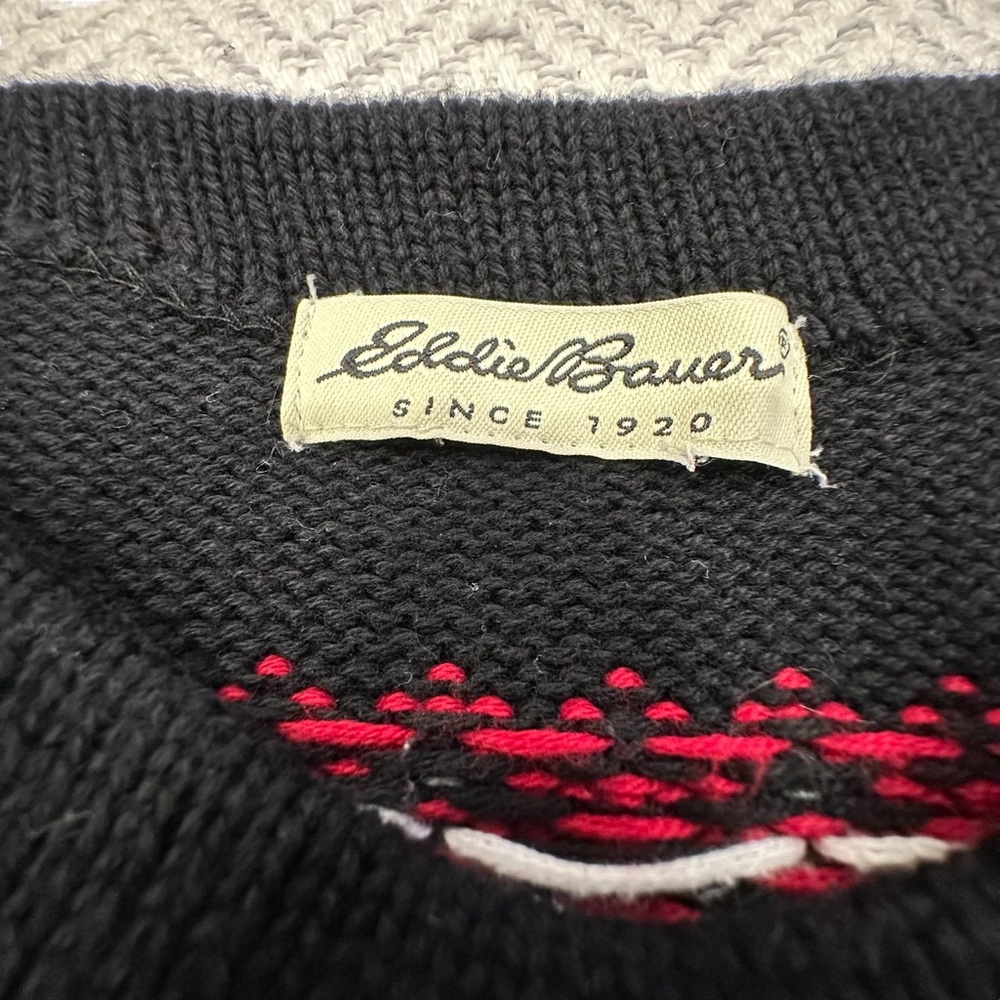 Eddie Bauer Vintage Women’s Fair Isle Nordic Sweater Knit Pullover Red B… - Picture 6 of 10